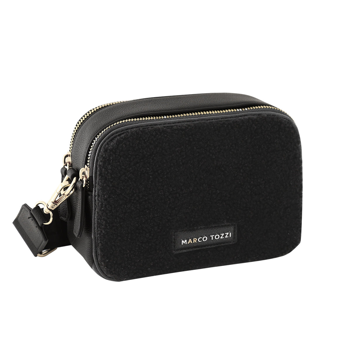 Chic Double Zip Nylon Crossbody Bag