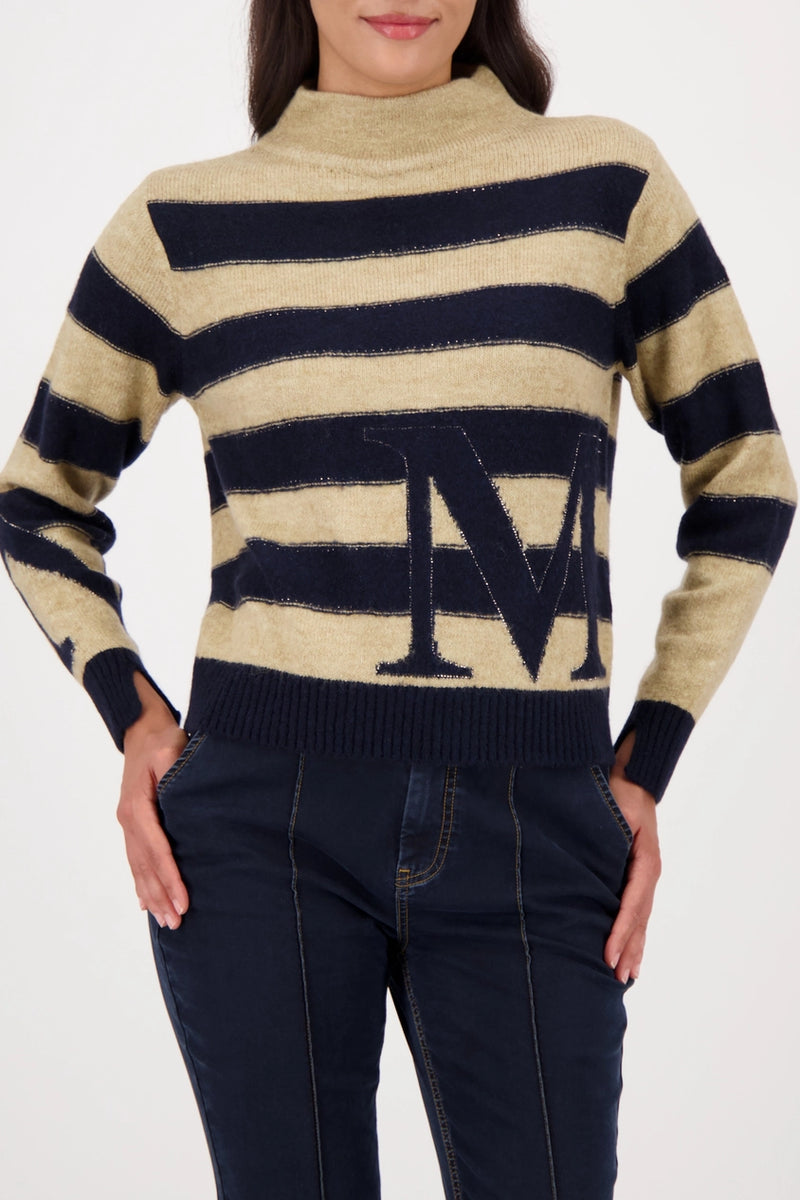 新品DECEMBERMAY Stripe logo High neck knit Stripe High Neck Sweater - Night Sky Striped – Jenny's Boutique