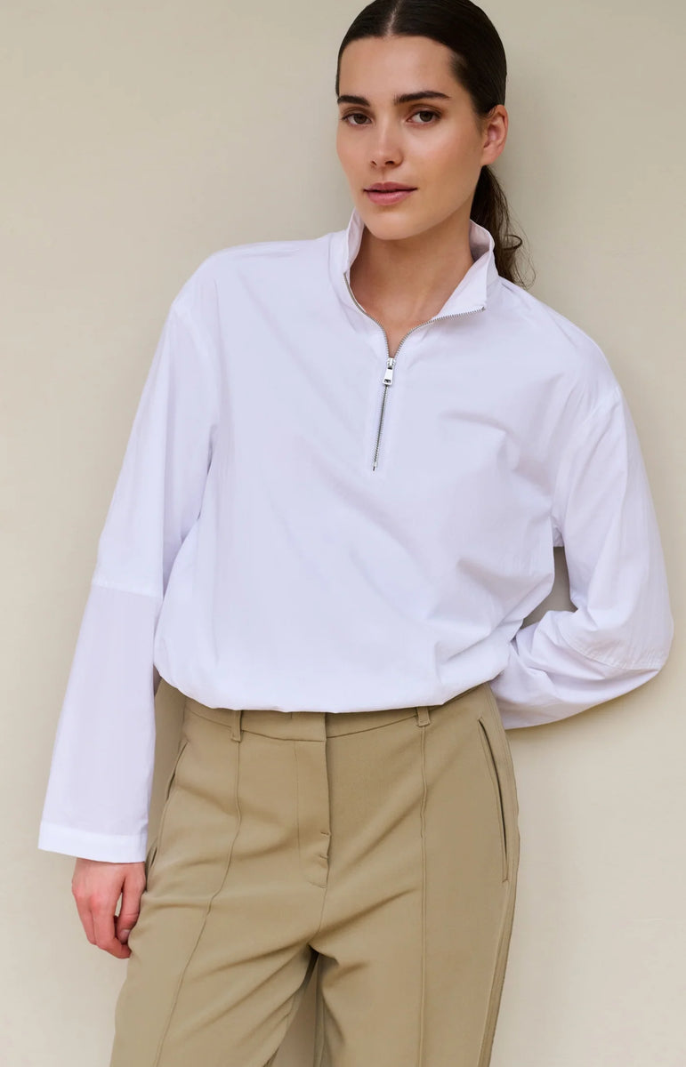 Balloon Blouse with Zip - White – Jenny's Boutique Balloon Blouse with Zip - White – Jenny's Boutique