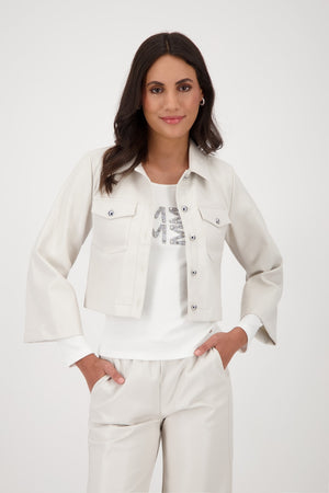 Leatherette Jacket - Oatmilk