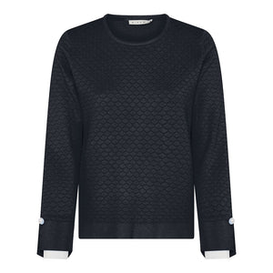 Sweater with Cuff Detail - Navy