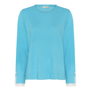 Sweater with Cuff Detail - Turquoise