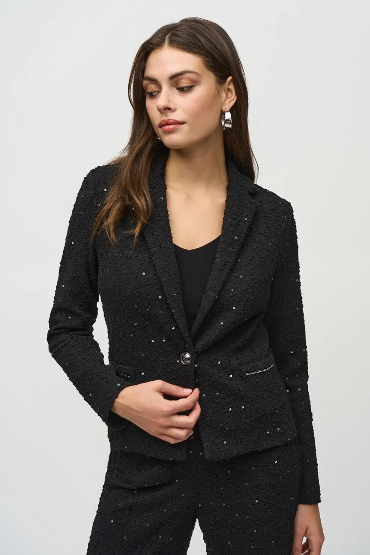 Boucle blazer black clearance