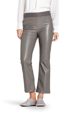 Felice Leatherette Trouser - Dusty Olive