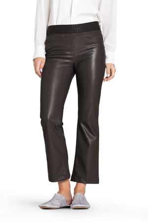 Felice Leatherette Trouser - Deep Brown