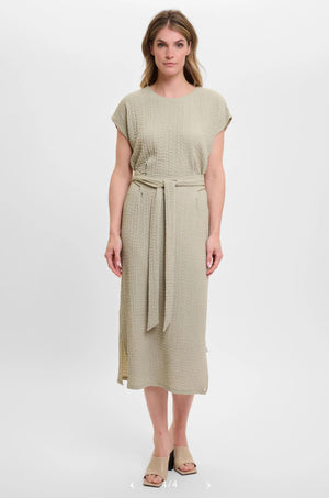 Midi Dress with Belt - Tea