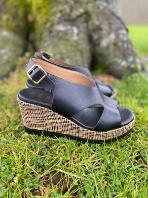 High Wedge Sandal - Black