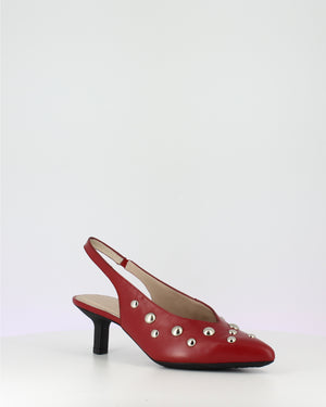 Studded Slingback Heel - Ruby