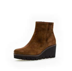 Suede Wedge Boot - Brown