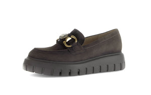 Loafer with chain detail - CHOCOLATE