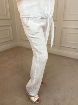Linen Trousers - White