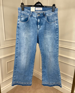 Linn Wide Leg Fringe Hem Jean - White