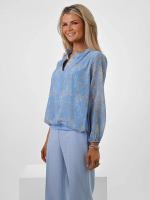 Bella Blouse with Band - Blue