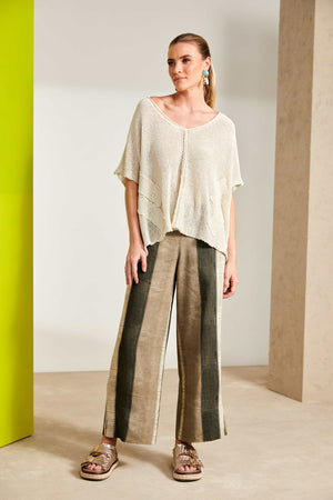 Square Oversize V-Neck Knit - Oatmeal
