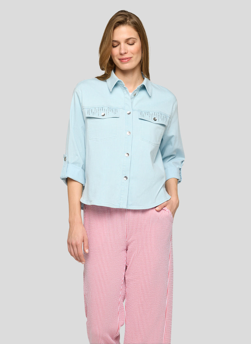 Denim Shirt - Bleached Blue – Jenny's Boutique