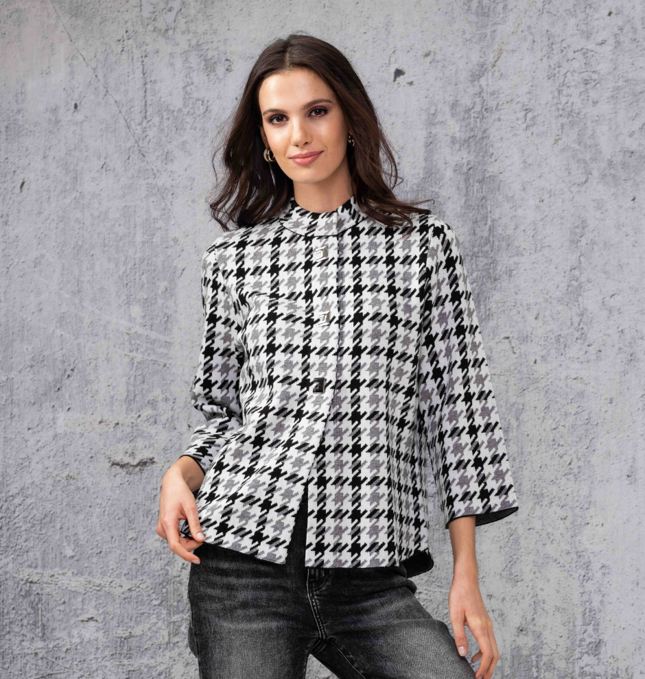 Houndstooth Jacket Black Grey White