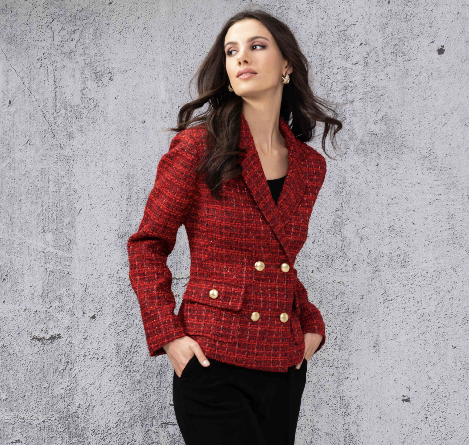 Double Breasted Blazer Red