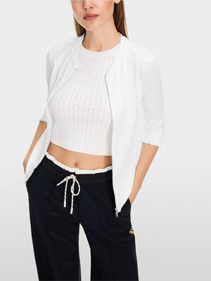 Fitted Zip Close Jacket - White