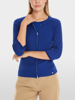 Fitted Zip Close Jacket - Deep Royal Blue