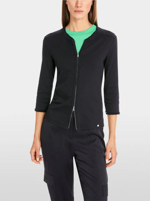 Fitted Zip Close Jacket - Navy