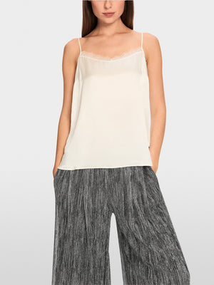 Silk Cami with Lace - Off White