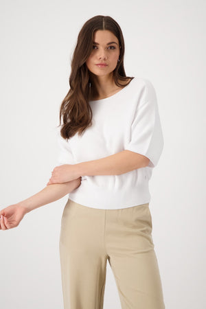 Short Sleeve Sweater - Cream