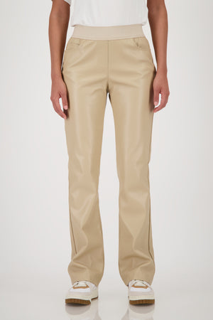 Straight Leg Leather Pants - Cinnamon
