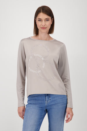 Satin Front Top - Greige